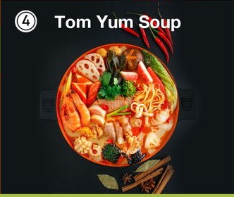 Tom Yum Soup malatang base, zesty hot and sour